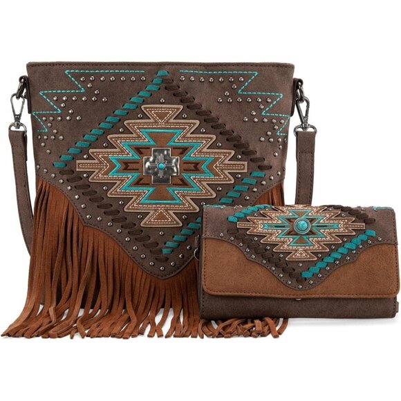 Accessories - Western Crossbody Purse Vegan Leather Large Capacity Rugged Style